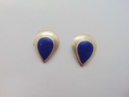 Cercei clips din argint cu lapis lazuli