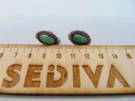 Cercei clips surub din argint cu turcoaz