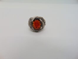 Inel mare din argint cu perle si quartz fumuriu