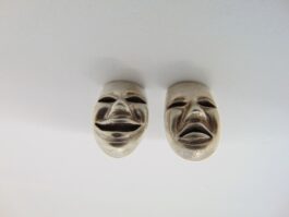 Butoni pentru camasa masca de teatru din argint
