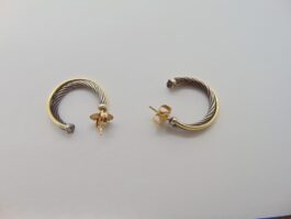 Cercei din argint si aur 18K
