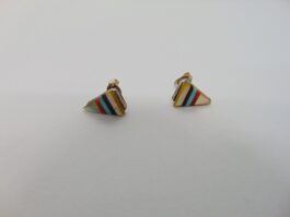 Cercei navajo din argint cu onix, sidef, coral
