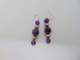 Cercei din argint cu ametist