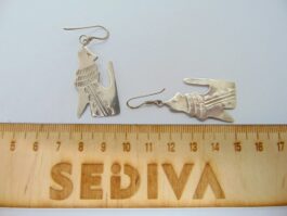 Cercei lupi navajo din argint semnati N D
