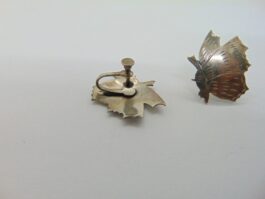Cercei clips surub din argint fluture