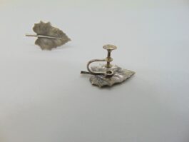 Cercei clips surub frunza din argint Jewel Art