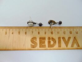 Cercei din argint cu perle si granate