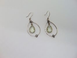 Cercei din argint cu peridot fatetat