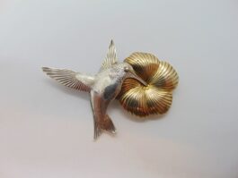 Brosa, pandantiv pasarea colibri din argint