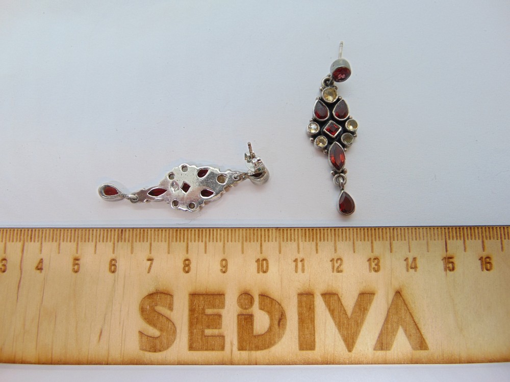 cercei-argint-granat-citrin3