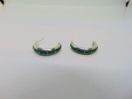 Cercei din argint cu malachit