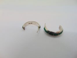 Cercei din argint cu malachit