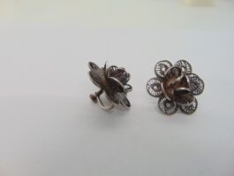 Cercei clips surub din argint filigran