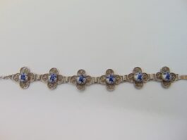 Bratara din argint filigran cu portelan pictat delft