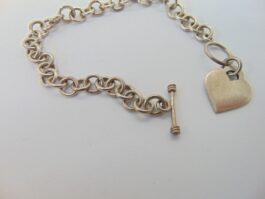 Bratara si charm inima din argint