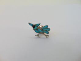 Brosa, pin pasare zuni din argint cu turcoaz