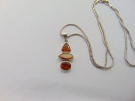 Lant si pandantiv din argint cu citrin