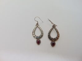 Cercei din argint cu granat