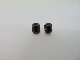 Cercei din argint cu onix si marcasite