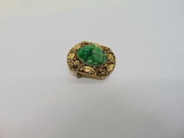 Brosa din argint filigran aurit cu jad sculptat Sung China