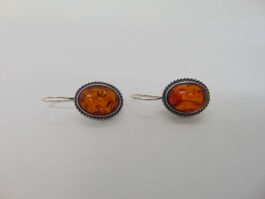 Cercei din argint si chihlimbar