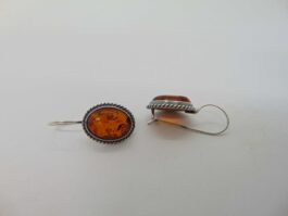 Cercei din argint si chihlimbar