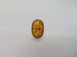 Inel din argint si chihlimbar