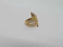 Inel sarpe din argint aurit si cubic zirconia